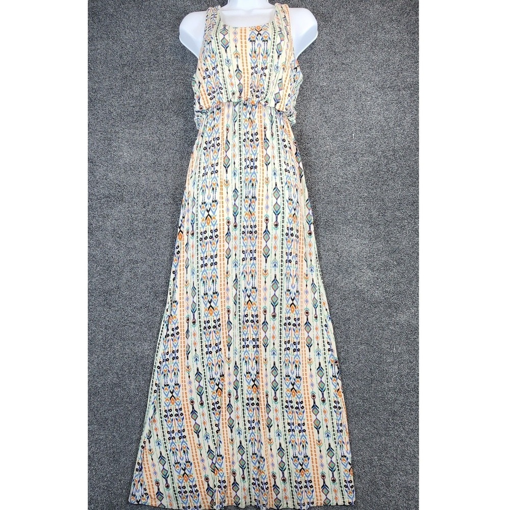 Bobeau Women's Boho Aztec Southwestern‎ Resort Indie Festival Maxi Dress Size S